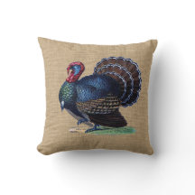 Turkije op faux Burlap Pillow