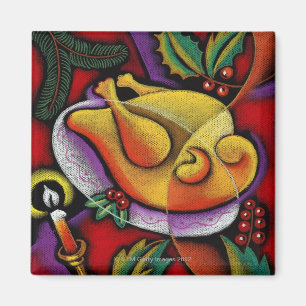 Turkije op platter magneet