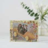 Turkije paar Corn Car Fall Bladeren Briefkaart (Staand voorkant)