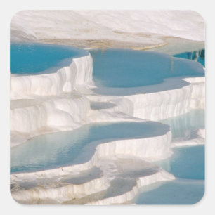 Turkije, Pamukkale Cotton Castle). Vierkante Sticker