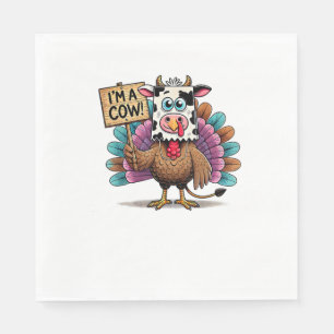 Turkije Paper Bag Moo Ik ben een Koe Thanksgiving  Servet