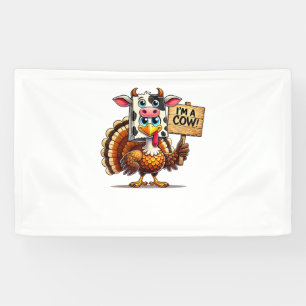 Turkije Paper Bag Moo Ik ben een Koe Thanksgiving Spandoek