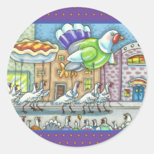 TURKIJE PARADE, THANKSGIVING DAG HELIUMBALLOONS RONDE STICKER