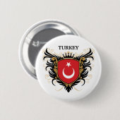 Turkije [personaliseren] ronde button 5,7 cm (Voorkant /achterkant)