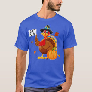 Turkije Pilgrim Eat Pizza Adult Vegan Kinder Funny T-shirt