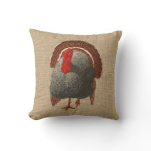 Turkije Pillow op faux Burlap