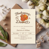 Turkije retro crème Thanksgiving Diner Kaart