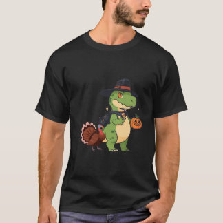 Turkije Riding Dinosaur Trex Boys Kinder Funny Dan T-shirt