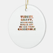 Turkije Rollen Casserole, Thanksgiving Retro Funny Keramisch Ornament (Links)