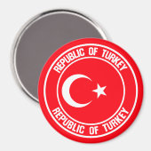 Turkije Round Emblem Magneet (Voorkant / Achterkant)