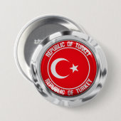 Turkije Round Emblem Ronde Button 7,6 Cm (Voorkant /achterkant)