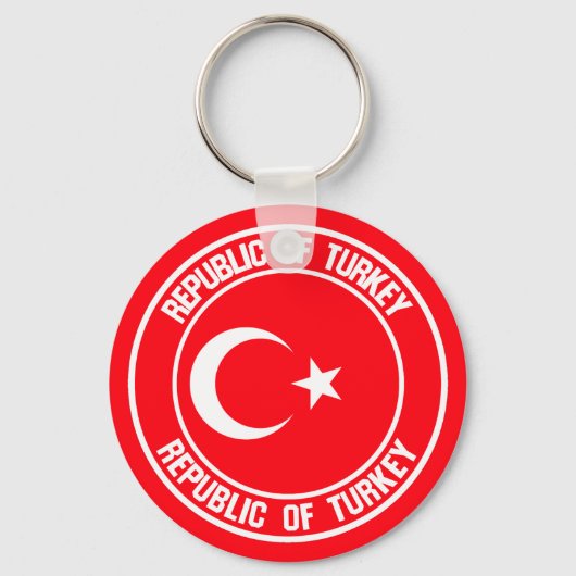 Turkije Round Emblem Sleutelhanger (Voorkant)