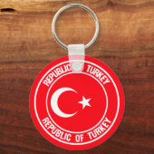 Turkije Round Emblem Sleutelhanger (Voorkant)
