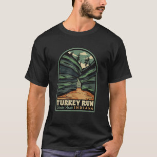 Turkije Run State Park Indiana Badge T-shirt