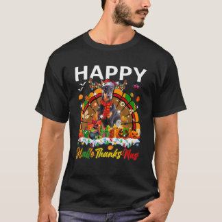 Turkije Santa Doberman Hondenpompoenen Happy Hallo T-shirt
