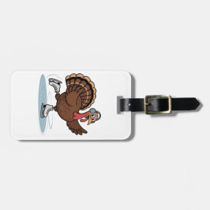 turkije schaatsen Thanksgiving gobbler Bagagelabel