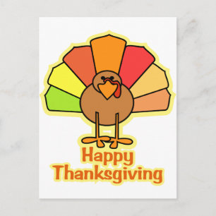 Turkije Schattigee Cartoon Happy Thanksgiving Desi Feestdagenkaart