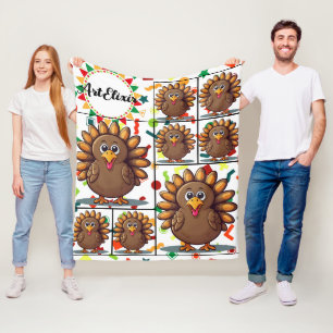 Turkije Schattigee Kawaii Brown Print Fleece Deken
