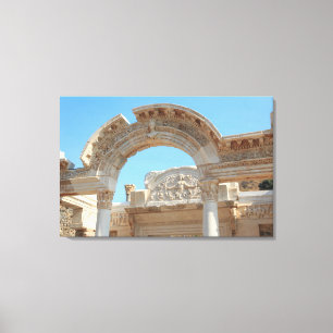 Turkije, Selcuk   Oude stad Ephesus Canvas Afdruk