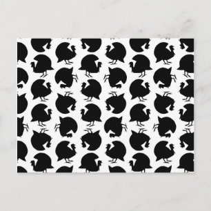  Turkije Silhouettes Pattern Thanksgiving Briefkaart