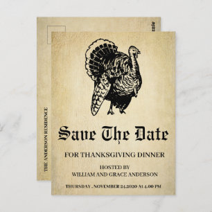 Turkije sparen de Thanksgiving Datum Briefkaart