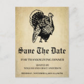 Turkije sparen de Thanksgiving Datum Briefkaart (Voorkant)