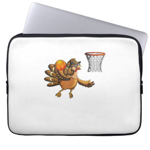Turkije speelt basketbal hop Thanksgivi Laptop Sleeve