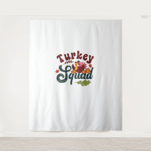 Turkije Squad Funny Thanksgiving Day Run Pilgrim G Wandkleed