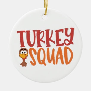 Turkije Squad Matching Outfit Turkije Thanksgiving Keramisch Ornament