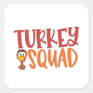 Turkije Squad Matching Outfit Turkije Thanksgiving Vierkante Sticker