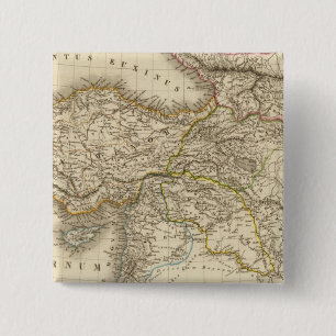 Turkije Syrië-kaart Vierkante Button 5,1 Cm