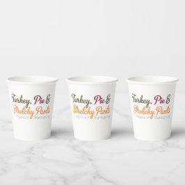 Turkije, taart en rekbare broek papieren bekers