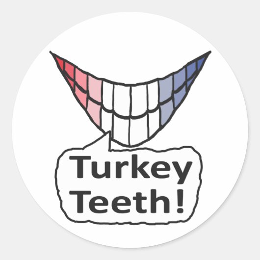 Turkije Teeth Ronde Sticker (Voorkant)