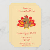 Turkije Thanksgiving Diner Kaart (Voorkant / Achterkant)