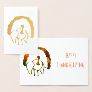 Turkije Thanksgiving Gold Foil Folie Kaarten