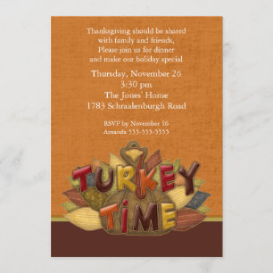 Turkije Time Thanksgiving Dinner Invision Kaart