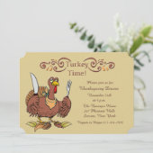 Turkije Time Thanksgiving Dinner Invision Kaart (Staand voorkant)