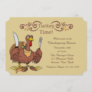 Turkije Time Thanksgiving Dinner Invision Kaart