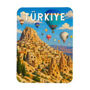 Turkije Turkiye Illustratie Reis Kunst Vintage Magneet