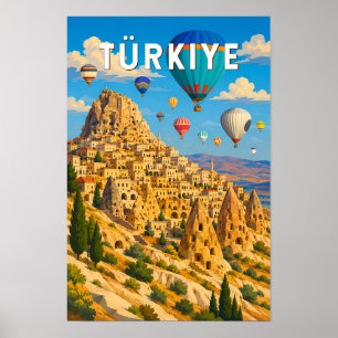 Turkije Turkiye Illustratie Reis Kunst Vintage Poster