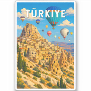 Turkije Turkiye Illustratie Reis Kunst Vintage Sticker