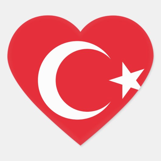 Turkije (Turkse vlag) Hart Sticker (Voorkant)