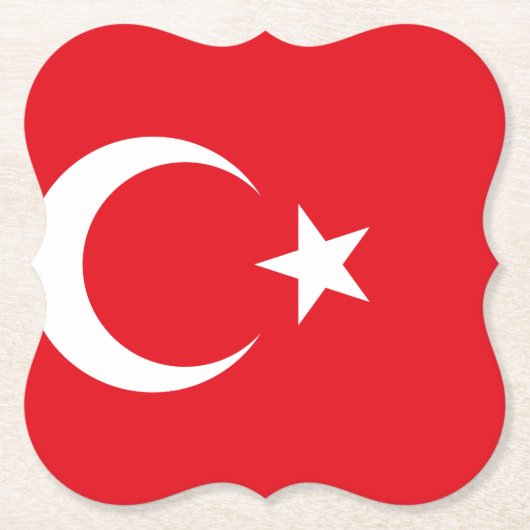 Turkije (Turkse vlag) Kartonnen Onderzetters (Voorkant)