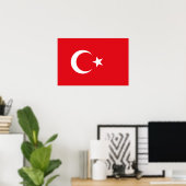 Turkije - Turkse vlag Poster (Thuiskantoor)