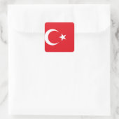 Turkije (Turkse vlag) Vierkante Sticker (Tas)