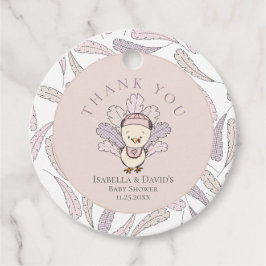 Turkije & Veren Herfst Meisje Baby shower Dank u Bedankjes Labels