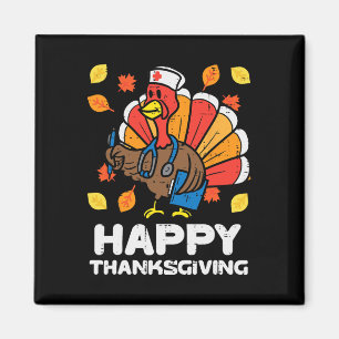 Turkije Verpleegster Happy Thanksgiving Scrub ICU Magneet