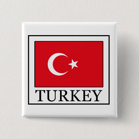 Turkije Vierkante Button 5,1 Cm (Voorkant)