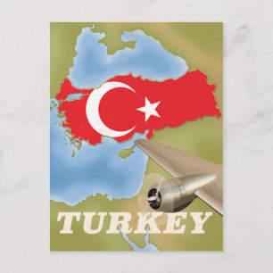 Turkije vintage vluchtposter briefkaart