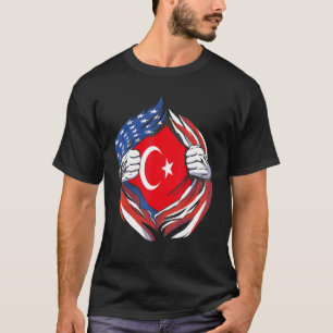 Turkije vlag Amerikaanse trots op mijn Turkse erfg T-shirt
